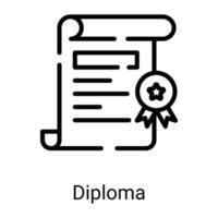 diploma line icon isolated on white background vector