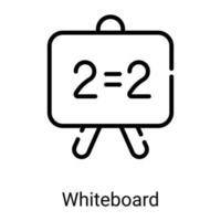 whiteboard line icon isolated on white background vector