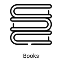 icono de línea de libros aislado sobre fondo blanco vector