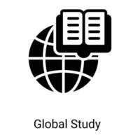 icono de línea de estudio global aislado sobre fondo blanco vector