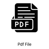 file format, PDF file line icon isolated on white background vector