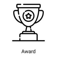 award, win line icon isolated on white background vector