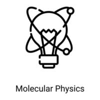 molecular physics line icon isolated on white background vector