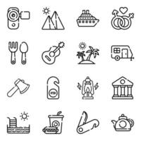 Travel and tour Line Icons set. Light version for Web and Mobile. vector
