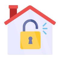 Editable design icon of locked home vector