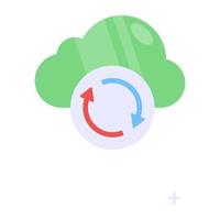 icono de diseño único de actualización en la nube vector