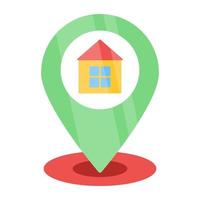 Editable design icon of home location vector