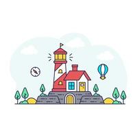 Premium download illustration of lighthouse navigation vector