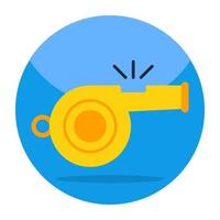 A shrill sound icon, flat design of whistle vector