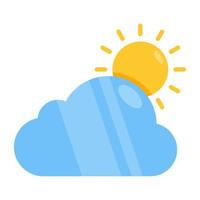 Flat design icon of partly cloudy day vector