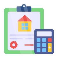 An editable design icon of rent a calculation vector