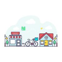 Bicycle delivery illustration, editable vector