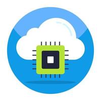 icono de diseño perfecto de chip de nube vector