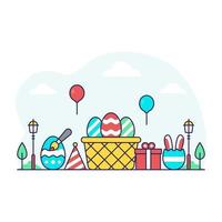 ilustración de descarga premium de canasta de pascua vector