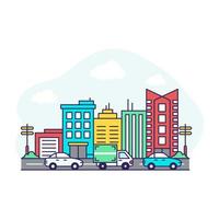 A beautiful building illustration of skyline vector