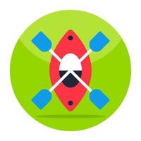 Flat design icon of canoe vector
