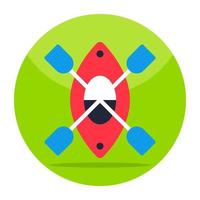 Flat design icon of canoe vector