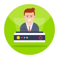 Flat design icon of businessman vector
