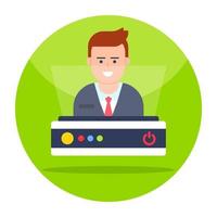 Flat design icon of businessman vector