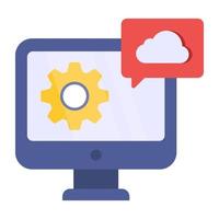 Conceptual flat design icon of system setting vector