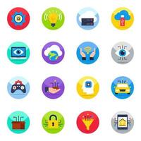 Pack of Technology Flat Icons vector