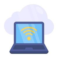 Cloud connected device icon, editable vector