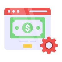 Flat design icon of online money management vector