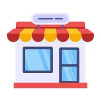 A flat design icon of shop architecture vector