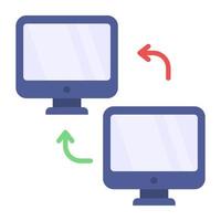 icono de descarga premium de transferencia de monitor vector