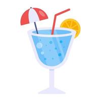 Lemonade icon, flat editable vector