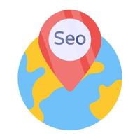 icono de diseño perfecto de seo local vector