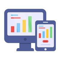 A flat design icon of responsive design vector