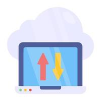 Editable design icon of cloud data transfer vector