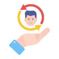 Flat design icon of employee turnover vector