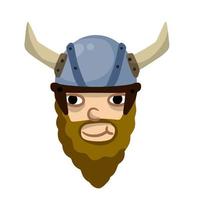 Viking. Cute face of a warrior. vector