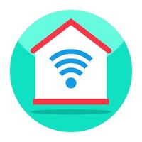 Flat design icon of smart home vector