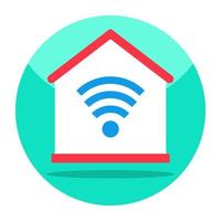 Flat design icon of smart home vector