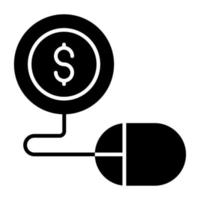 Conceptual solid design icon of pay per click vector