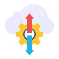 Editable design icon of cloud transfer management vector