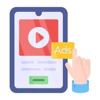 Perfect design icon of mobile video ad vector