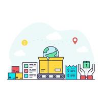 A perfect design illustration of global delivery vector