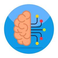 icono de diseño moderno de cerebro artificial vector