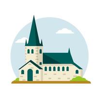 St. Olaf Church. Element of medieval town vector
