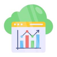 Editable design icon of cloud analytics vector