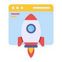An icon design of website launch vector