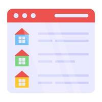 Conceptual flat design icon of real estate website vector