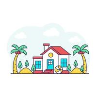 An illustration design of beach house vector