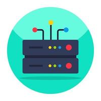 Flat design icon of server network vector