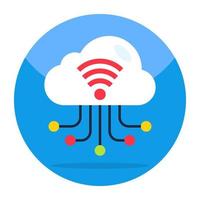 Cloud with internet signal showcasing cloud wifi vector