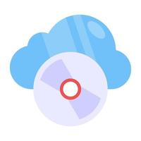 un diseño de icono de cd en la nube vector